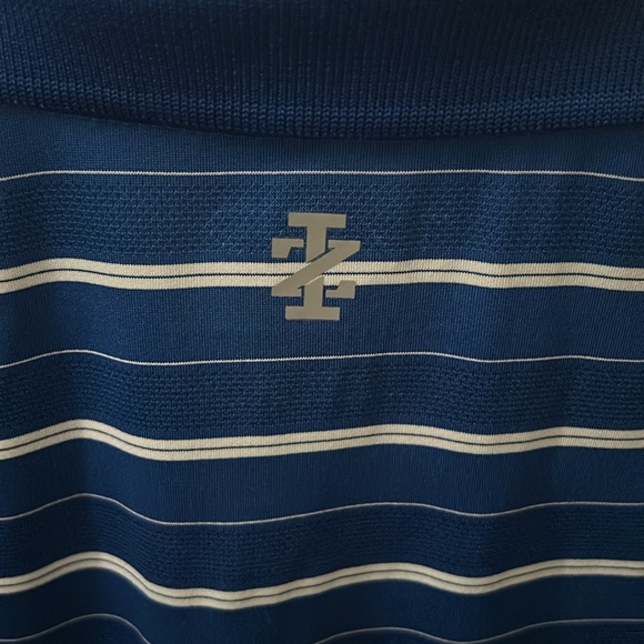 Men’s golf shirt, size medium blue white stripe in excellent condition. - Picture 4 of 5